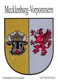 Im großen landeswappen ist sogar die nähe zum angrenzenden brandenburg noch in der heraldik des viergeteilten schildes. Ak Ansichtskarte Wappen Mecklenburg Vorpommern Wappen Nr Kp46803 Oldthing Ansichtskarten Unsortierte Motivkarten