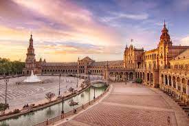 From old spanish espanna (iberian peninsula), from latin hispānia, possibly derived from the punic אי שפן. A History Of Seville S Plaza De Espana In 1 Minute