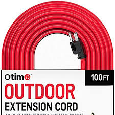 Otimo 100 Ft 12 3 Outdoor Extra Heavy Duty Extension Cord Professional Series 3 Prong Extension Cord Red Cli Extension Cord Outdoor Extension Cord Cord