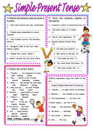 Simple Present Tense Simple Present Tense Worksheets Simple Present Tense Tenses English