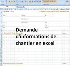 Demande D Informations De Chantier En Excel Word Doc Words Genies