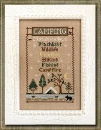 Free charts for counted cross stitch embroidery. Country Cottage Needleworks Camping Trip Cross Stitch Pattern 123stitch