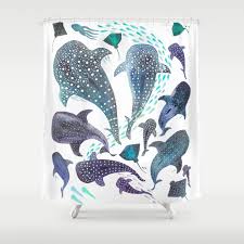 Whale Shark Ray Sea Creature Play Print Shower Curtain By Jesschampagne Society6 In 2020 Printed Shower Curtain Tapestry Wall Hanging Tapestry
