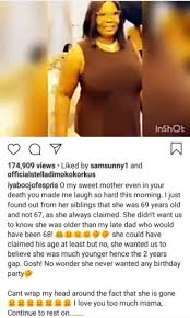 However, it was not until 1998 that she took it to the. Iyabo Ojo Shocked About The Discovery Of Her Mother S Real Age After Her Death 36ng