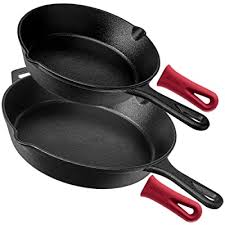 Check spelling or type a new query. Buy Cuisinel Cast Iron Skillet Set 8 12 Inch Frying Pan Pre Seasoned Oven Safe Cookware 2 Heat Resistant Handle Holders Indoor Outdoor Use Grill Stovetop Bbq Fire Pit Induction