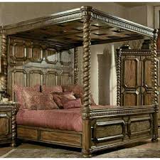 A canopy bed is easily distinguished by the presence of four posters over which fabric is draped. Antique Teak Wood Canopy Bed For Home Royal Carving Furniture Id 11653047688