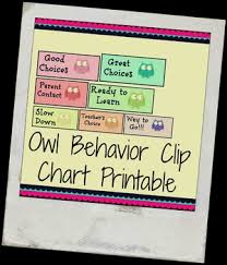 owl behavior clip chart printable