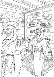 This image presents the annunciation as described in the book of luke. Angel Appears To Mary Coloring Page Sunday School Coloring Pages Bible Coloring Pages Bible Coloring