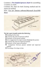 Solved Construct A Two Handed Process Chart For Assemblin