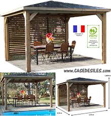 Poteau aluminium carre pour pergola. Pergola Bois Avec 1 Ventelle Toit Panneau Alu Composite 3535v