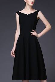 Black Boat Neck Sleeveless Dress Com Imagens Vestidos Moda Feminina Vestidos Classicos