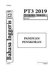 Berikut merupakan jadual peperiksaan pt3 2020 sebagai panduan dan rujukan pelajar tingkatan 3 sekolah menengah untuk membantu anda merancang ulang kaji anda. Ts03 Bi Lisan Penskoran 19 Pdf Bahasa Inggeris 12 3 Terhad Pt3 2019 Pentaksiran Tingkatan 3 Ujian Bertutur September Panduan Penskoran Lihat Halaman Course Hero