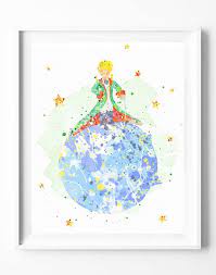 Ce sont des mots prononcés par hasard qui, peu à peu, m'ont tout révélé. The Little Prince Art Print Poster Le Petit Prince Watercolor Painting Subcow
