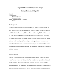 Sample critical thinking on critical response paper. Critique Sample Dependent And Independent Variables Research Design