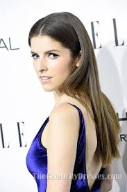 Anna Kendrick Royal Blue V-neck Evening Dress 23rd Annual ELLE Women