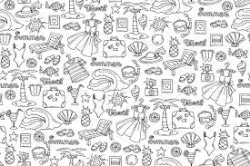 Pattern On The Theme Of Recreation Ad Affiliate Recreation Symbols Patterns Summer Travel Doodles Doodle Background Doodle Sketch
