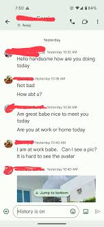 Encountered this girl on Meetme. Now talking on Google Chats. I dont  understand the sweet talks (handsome, babe) since we havent met ye :  rTinder