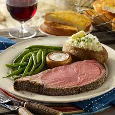 This prime rib roast is cooked to a perfect medium rare and smothered in a spiced compound butter. Good News Prime Rib Menu Complimentary Dishes Prime Rib Menu Complimentary Dishes Christmas Prime Rib Dinner Menu And Recipes What S 1 Slice Leftover Prime Rib Sliced Into Strips And Reheated