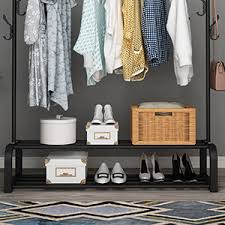 Beginne mit der unteren horizontalen reihe. Udear Kleiderstander Freistehender Kleiderstander Mit Oberer Stange Unterer Ablage Und 6 Haken Schwarz Amazon De Kuche Haushalt Wohnen