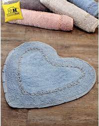 Tappeto Bagno A Forma Di Cuore Shabby Chic Colore Azzurro Paspas