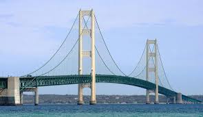Mackinac Bridge Longest Suspension Bridge In Western Hemisphere The Annual Labor Day Bridge Walk Is Real Mackinac Bridge Scary Bridges Mackinac Island Bridge