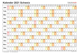 Übersichtlicher jahreskalender von 2021, die daten werden pro monat gezeigt einschließlich der auf dieser website steht jeder online jahreskalender / kalender für u.a. Kalender 2021 Schweiz Zum Ausdrucken Als Pdf