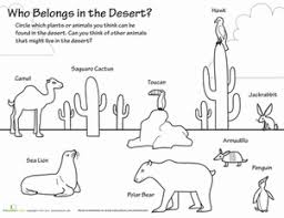 This fun set of 5 habitat desert coloring pages is the perfect for your science habitat units. Who Belongs In The Desert Worksheet Education Com