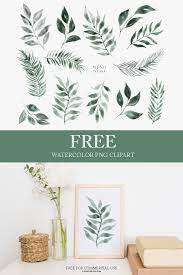 Freebie Watercolor Greenery Clipart Png Free Prints Watercolor Graphic Clip Art
