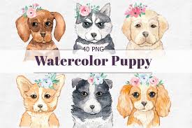 548 free images of dog flower. Watercolor Puppies And Flowers Clipart Dog Lover Png 727462 Elements Design Bundles