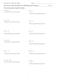 Let's start by adding on both sides. Http Www Kutasoftware Com Freeworksheets Prealgworksheets Solving 20one Step 20inequalities 20multiplying Dividing Pdf