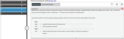 Solved Entries For Issuing And Calling Bonds Gain Instru