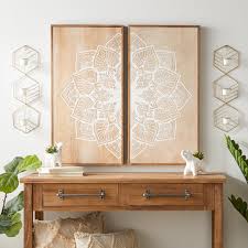 This canvas wall decor has a square shape with a white background and a pink, yellow, gray, and black polka dot rainbow arch. Hobby Lobby Add The Chic To Your Boho Decor With Ornate Home Accents Wall Decor 50 Off This Week Https Bit Ly 2tbm4nu Facebook