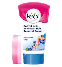 For women with sensitive skin. Veet In Shower Hair Removal Cream With Aloe Vera And Vitamin E For Sensitive Skin 150ml Boots