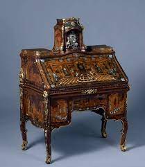 A Writing Desk Considered The Pinnacle Of Abraham Roentgen S Career In The Show Extravagant Inventions At Th Antique Furniture Antiques Antique Writing Desk