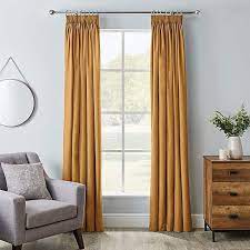 Arizona Mustard Blackout Pencil Pleat Curtains Dunelm Living Room Decor Curtains Pleated Curtains Navy Living Room Decor