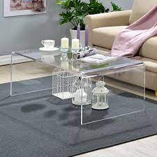 Watch this quick video to learn the correct way to style a coffee table. Modern Clear Acrylic Coffee Table Overstock 8407290