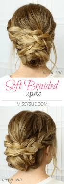 A romantic, undone halo braid with loose tendrils is a gorgeous look for brides and bridesmaids alike. Soft Braided Updo