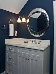 Is blue the best bathroom color? Silver Navy Bathroom Gray Bathroom Decor Blue Bathroom Eclectic Bathroom