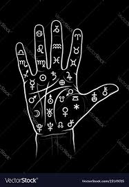 chiromancy and palmistry chart with signs and