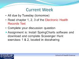 school of health sciences week 9 electronic health records