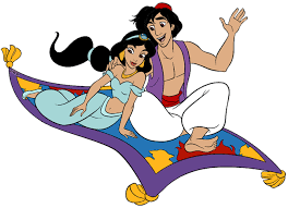 Jasmine And Aladdin On The Magic Carpet Aladdin And Jasmine Disney Movie Characters Aladdin Magic Carpet