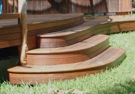 First, you need to level out your work space and then use a tape measure to see how high your stairs will be from the top of the deck to the stairs. Rounded Steps Deck Stairs Concrete Steps Ideas Concrete Steps