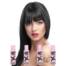 Find & download free graphic resources for hair tint. Crazy Color Semi Permanent Hair Dye By Renbow X4 100ml Bottles With Tint Brush Natural Black For Sale Online Ebay