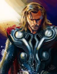 This Painting Is Of The Marvel Version Of Thor Marvel Paintings Thor Artwork Thor
