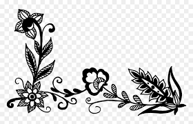 Corner Black White Flowers Hd Png Download Vhv Borders design black and white. corner black white flowers hd png