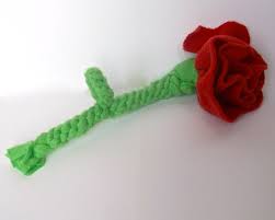 Red Rose Fleece Dog Toy Fleece Crafts Dog Toys Dog Flower