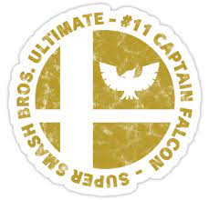 Captain Falcon Main Super Smash Bros Ultimate Character Emblem Worn Logo Sticker By Surik Super Smash Bros Smash Bros Smash