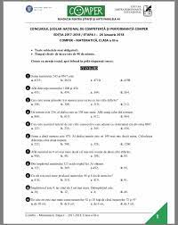 Matematică arhivă subiecte comper subiectele date la concursul comper matematică în anii școlari. Concurs Comper Clasa A Iii A Matematica Pentru Pitici Facebook