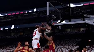 Jordan lets the refs know about his d. Michael Jordan Dunks On Lebron James Nba 2k17 Gameplay Youtube