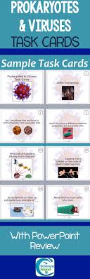 Prokaryotes And Viruses Task Cards With Powerpoint Review Interactive Teaching Ideas Task Cards Secondary Science